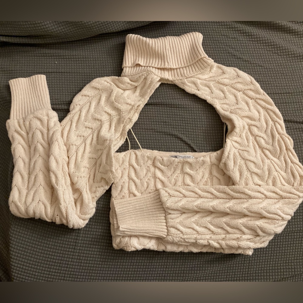 Zara 2 piece knit tank and turtleneck bolero